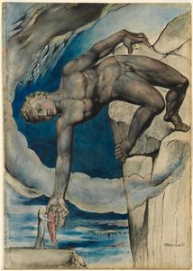 Antaeus setting down Dante and Virgil in the Last Circle of Hell