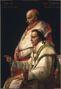 Papa Pio VII con el Cardenal Caprara