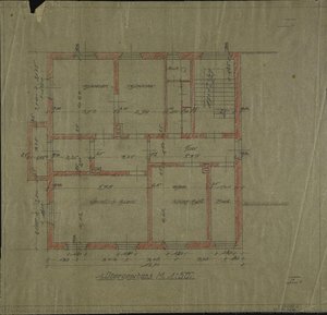 1rst Top Floor (residence Of Community Head And Squire Mr. Fiedler In Schöps. Floor Plan) — Friedrich Karl Engemann, Bauhaus Dessau