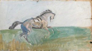 A Study From Memory Of An Eager Horse — Sir Alfred James Munnings