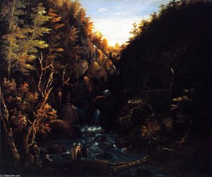 An Excursion To A Waterfall In The Mountains (also Known As Tourists By A Waterfall) — Čarls Kodman