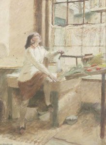 Girl And A Birdcage — Evelyn Mary Dunbar