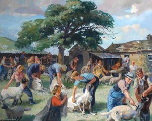 Sheep Shearing In Baldersdale, County Durham — John Thomas Young Gilroy