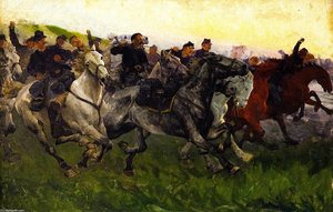 Yankee Cavalry Charge (sketch) — William Trego