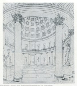 Berlin. Altes Museum By The Lustgarten. View Of The Rodunda — Karl Friedrich Schinkel, Neoclassical Architectural Drawing Style