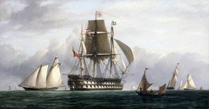 Hms 'vengeance' At Spithead, Hampshire — Richard Henry Nibbs