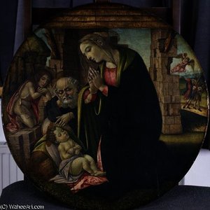 The Adoration Of Jesus By Mary And Joseph — Sandro Botticelli, Fra Angelico