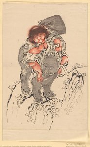 Sakata Kintoki Riding On Bear's Back — Katsushika Hokusai