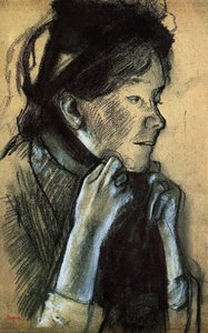 Frau, Die Das Band Ihres Hutes Bindet — Hilaire-germain-edgar Degas