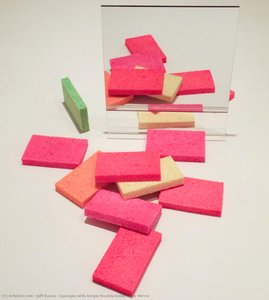 Sponges With Single Double-sided Floor Mirror — Jeff Koons
