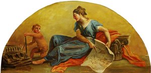 Putto With A Personification Of Architecture — Antonio Zucchi, Neoclassicism