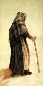 Old Woman With A Shawl And A Walking-stick — Vincent Willem Van Gogh, Post-impressionism