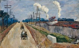 Shosse At Maloyaroslavets — Pyotr Konchalovsky