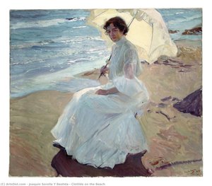 Clotilde On The Beach — Joaquín Sorolla Y Bastida, Sorolla Impressionism