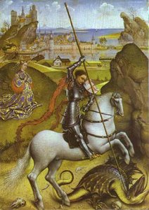 Saint George And The Dragon — Rogier Van Der Weyden, Early Netherlandish Painting