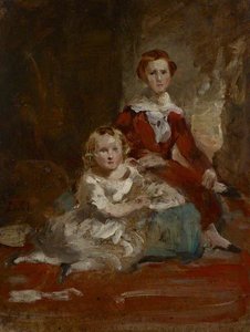 Portrait Study Of Two Children In A Landscape — Daniel Macnee
