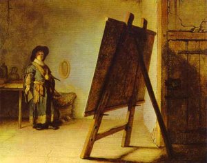 An Artist In His Studio — Rembrandt Van Rijn, Dutch Golden Age