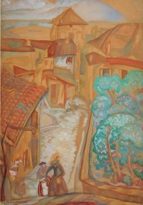 Street Scene In Switzerland — Boris Dmitrievich Grigoriev