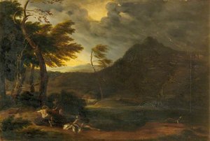 A Stormy Landscape With Classical Figures (after Gaspard Dughet) — George Haddo