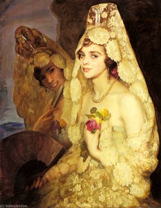 Mujer Con Mantilla — Manuel Benedito Vives