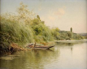 Fisherman And His Son In A Boat — Emilio Sanchez-perrier