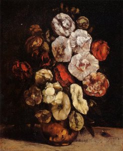 Hollyhocks In A Copper Bowl — Gustav Кјорбе, Contemporary Realism