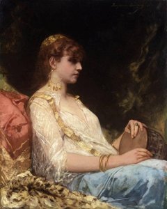 Oriental Woman With A Drum — Jean-joseph Benjamin-constant