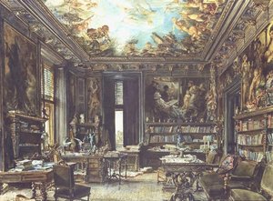 The Library In The Palais Dumba — Rudolf Von Alt