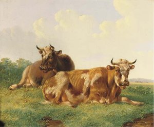 Cattle In A Sunny Meadow — Albertus Verhoesen