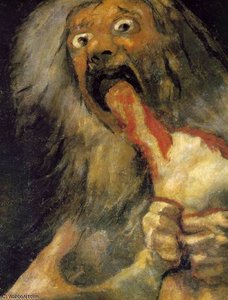Saturn, Ca Detalj, Oil On Plaster R — Francisco José De Goya Y Lucientes, Romanticism