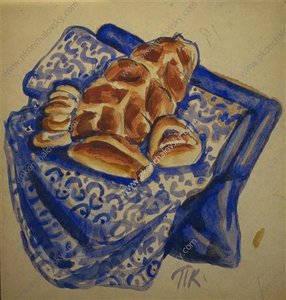 Sketch Of Still Life With Bread — Pyotr Konchalovsky