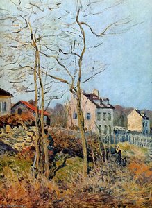 Village At The Edge Of The Forest Sun — Alfred Sisley