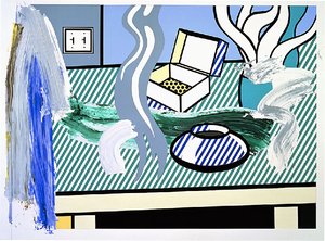 Collage Für Öl Auf Leinwand Mit Kanne — Roy Lichtenstein