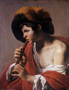 Boy Playing A Recorder — Hendrick Terbrugghen, Baroque