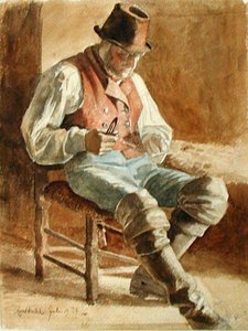 Fisherman Mending A Net