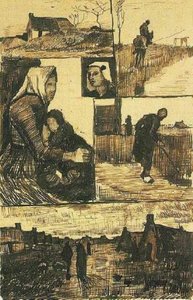A Sheet With Sketches — Vincent Van Gog, Contemporary Realism