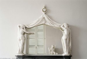 Mantelpiece Mirror with Female Nudes