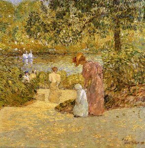 Descending The Steps, Central Park — Frederick Childe Hassam