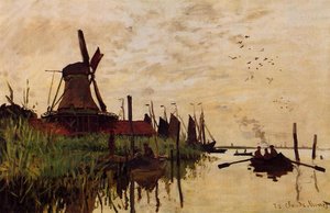 Windmill At Zaandam — Claude Monet, Impressionism