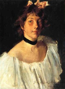 Portrait Of A Lady In A White Dress (also Known As Miss Edith Newbold) — William Merritt Chase