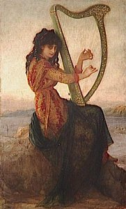 Muse En Dalmatique Jouant De La Harpe — Ernest Hébert (antoine Auguste Ernest Hebert)