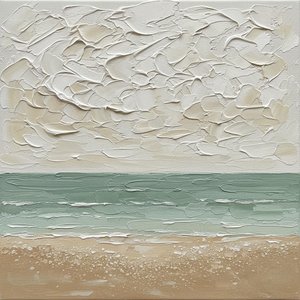 Ethereal Strata Of Sage And Sand In A Singular Sculptural Landscape — David Moreau, Plaster & Texture Art