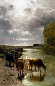 Cattle Drinking — Constant Troyon