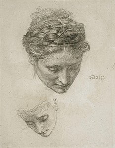 Study Of Two Heads — Sir Edward John Poynter