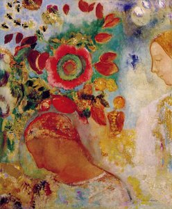 Deux Jeunes Filles En Fleurs (two Young Girls Among Flowers) — Odilon Redon, Symbolism