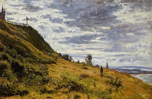 Taking A Walk On The Cliffs Of Sainte-adresse — Claude Monet