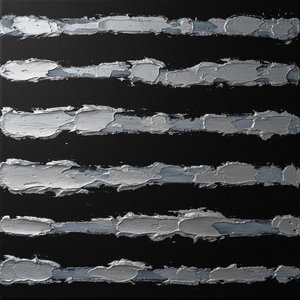 Monolithic Strata Of Argent Relief Emerging From A Somber Obsidian Abyss — David Moreau, Plaster & Texture Art