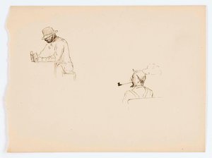 Untitled (two Drawings Of Men) — Howard Russell Butler