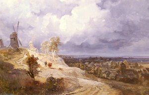 Landscape With Windmills — Georges Michel