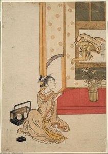 Giving Daruma A Smoke — Suzuki Harunobu